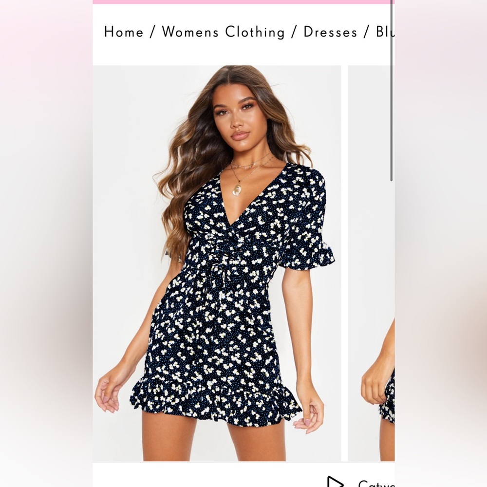 Pretty Little thing Navy blue dress!!